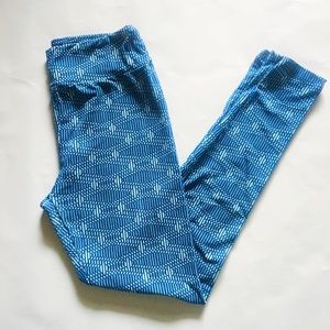 LulaRoe Blue Patterned Leggings